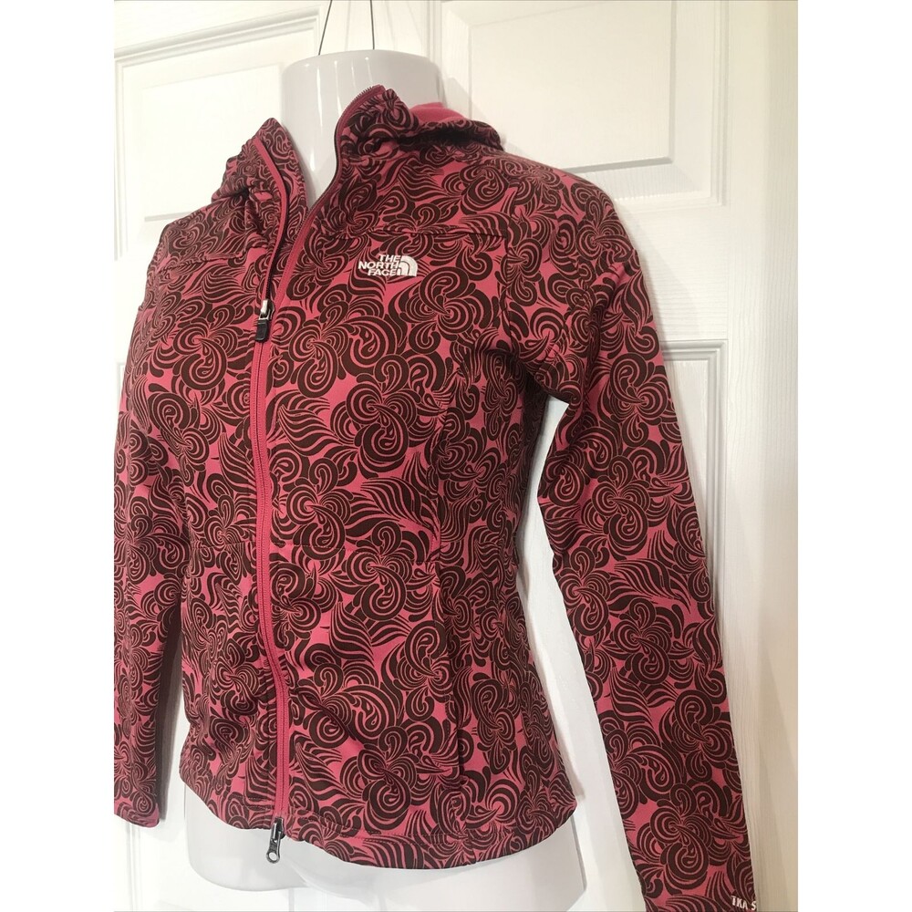The North Face Women's XS Fleece Lined Full Zip Hoodie Jacket Pink & Brown
